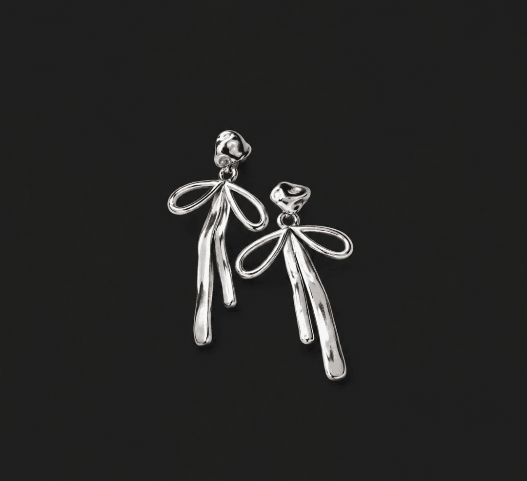 Bow Earrings, 925 Sterling Silver